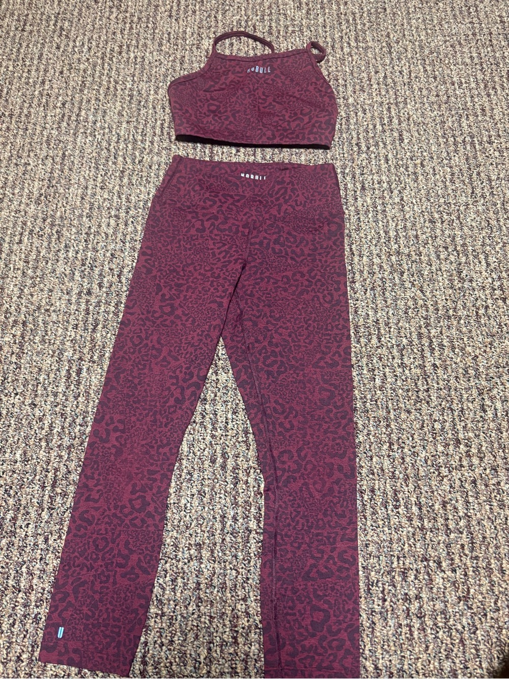 NOBULL Burgundy Leopard Print Women’s Set